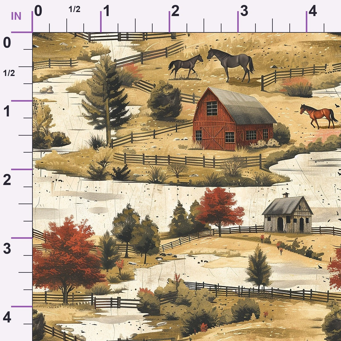 Autumn Homestead Pattern 10 Minky Fabric
