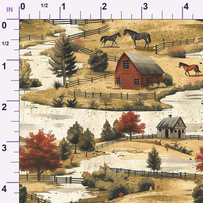 Autumn Homestead Pattern 10 Minky Fabric