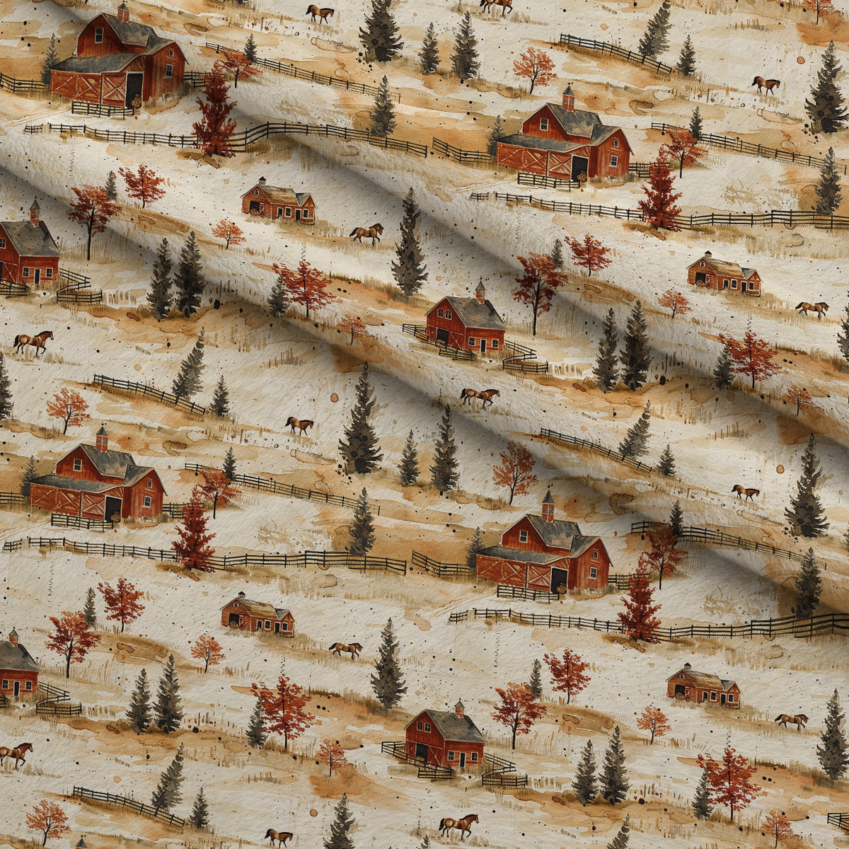 Autumn Homestead Pattern 2 Minky Fabric