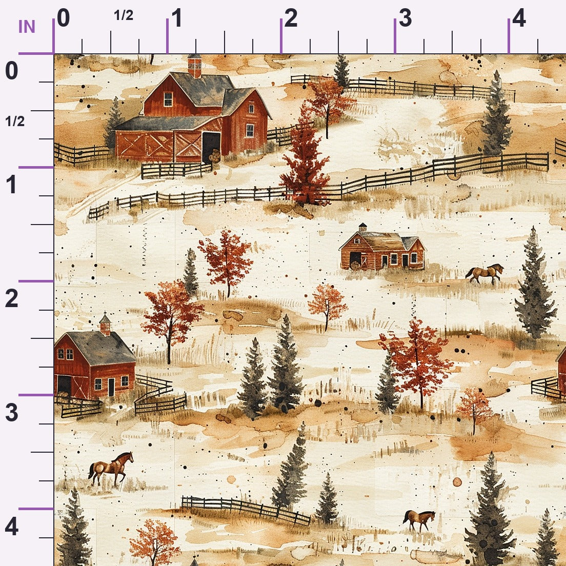 Autumn Homestead Pattern 2 Minky Fabric