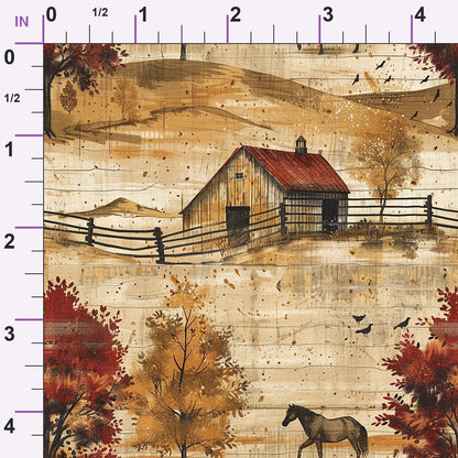 Autumn Homestead Pattern 4 Minky Fabric