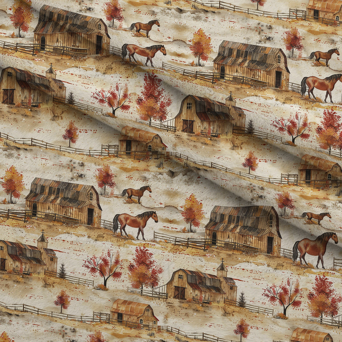 Autumn Homestead Pattern 5 Minky Fabric