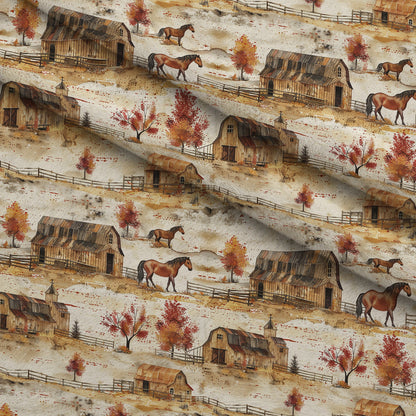 Autumn Homestead Pattern 5 Minky Fabric