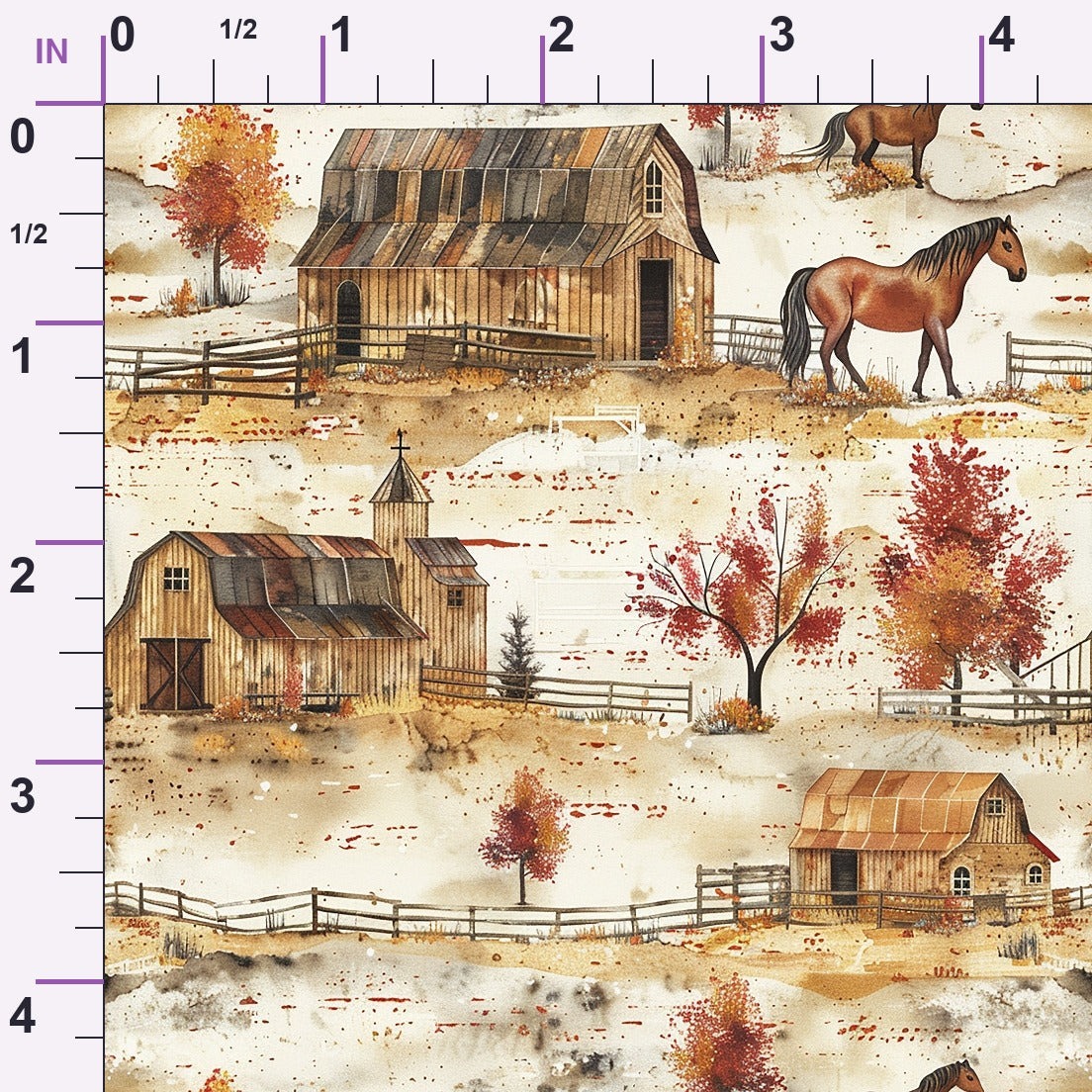Autumn Homestead Pattern 5 Minky Fabric