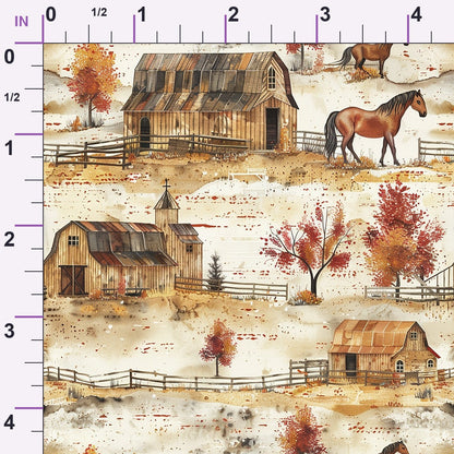 Autumn Homestead Pattern 5 Minky Fabric