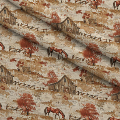 Autumn Homestead Pattern 6 Minky Fabric
