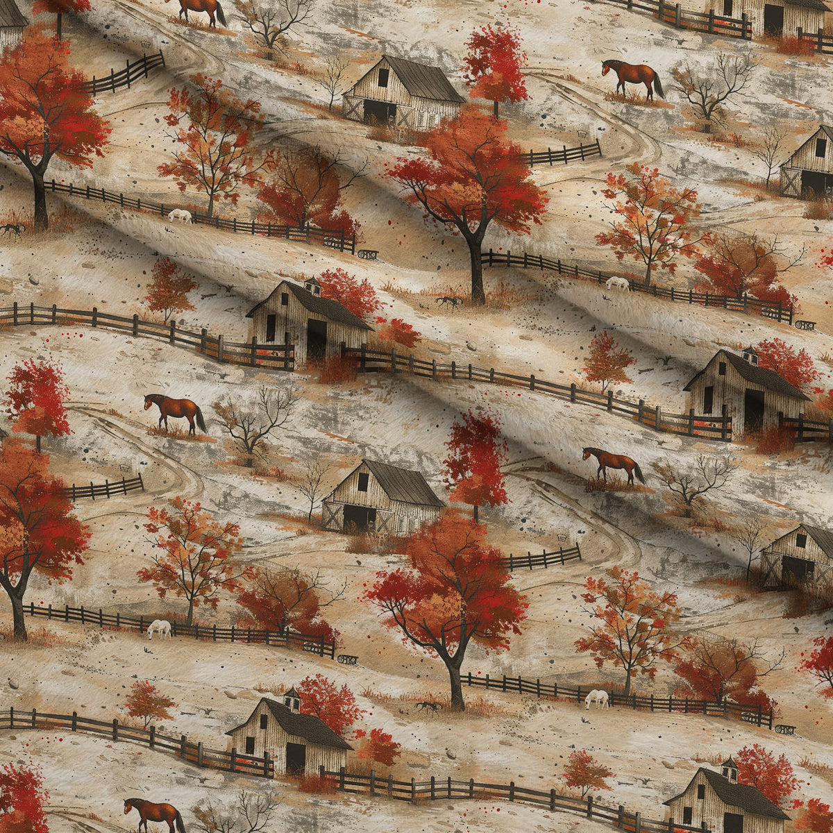 Autumn Homestead Pattern 7 Minky Fabric
