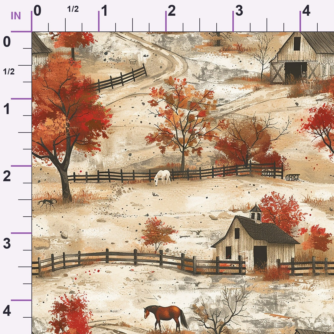 Autumn Homestead Pattern 7 Minky Fabric