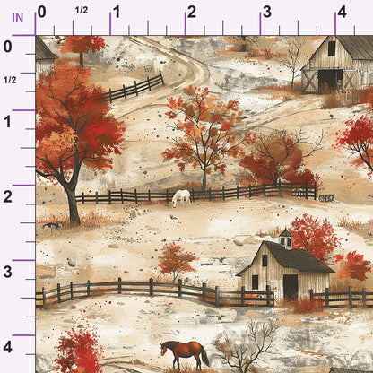 Autumn Homestead Pattern 7 Minky Fabric