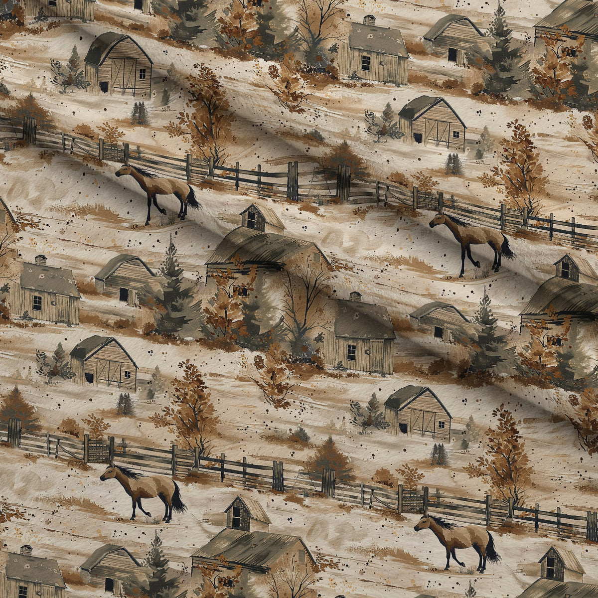 Autumn Homestead Pattern 8 Minky Fabric