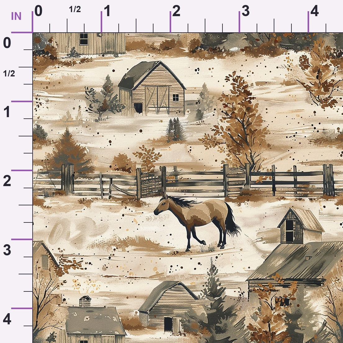 Autumn Homestead Pattern 8 Minky Fabric