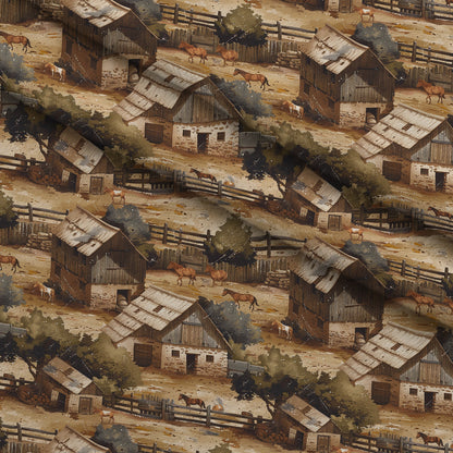 Autumn Homestead Pattern 9 Minky Fabric