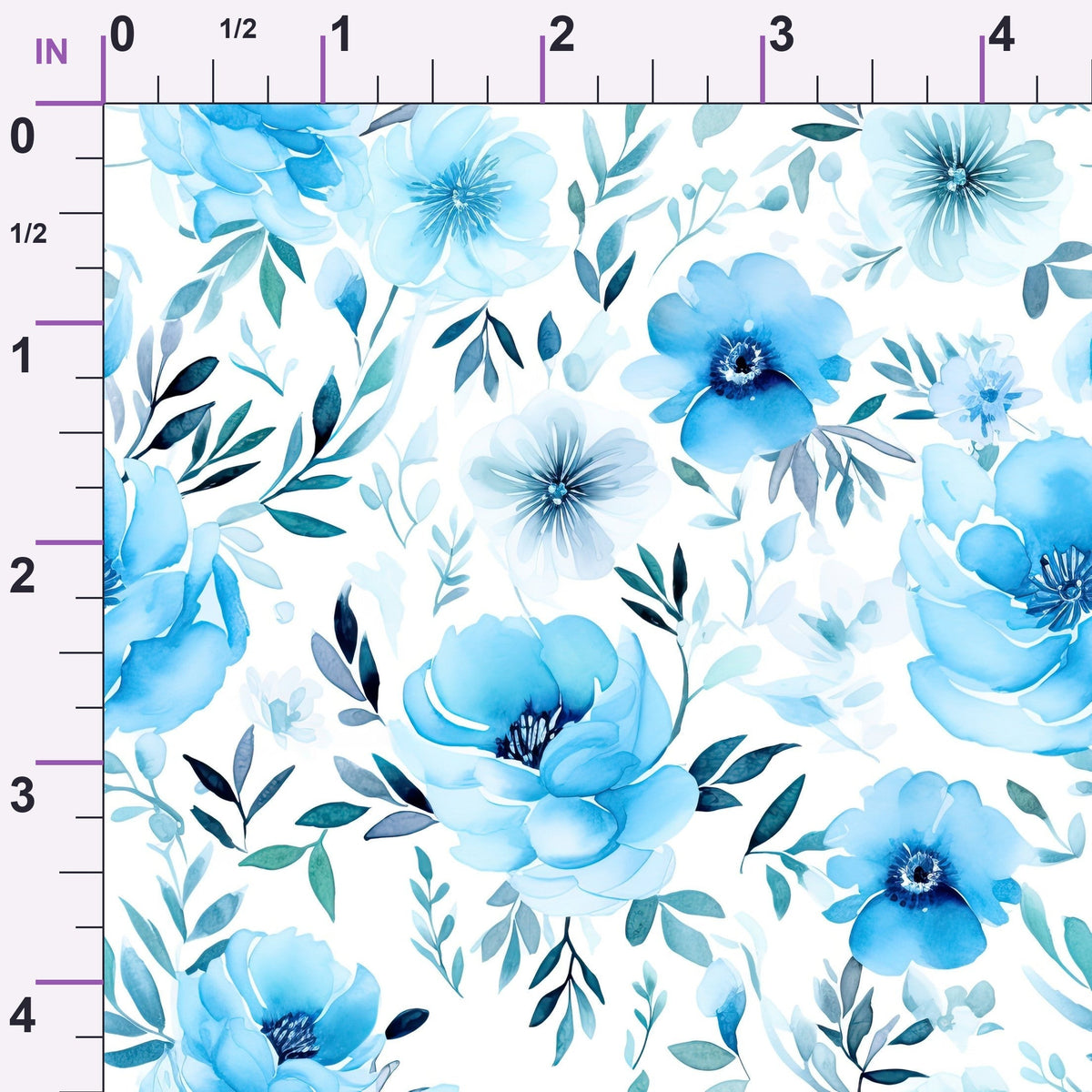 Azure Anemones Pattern 2 Minky Fabric