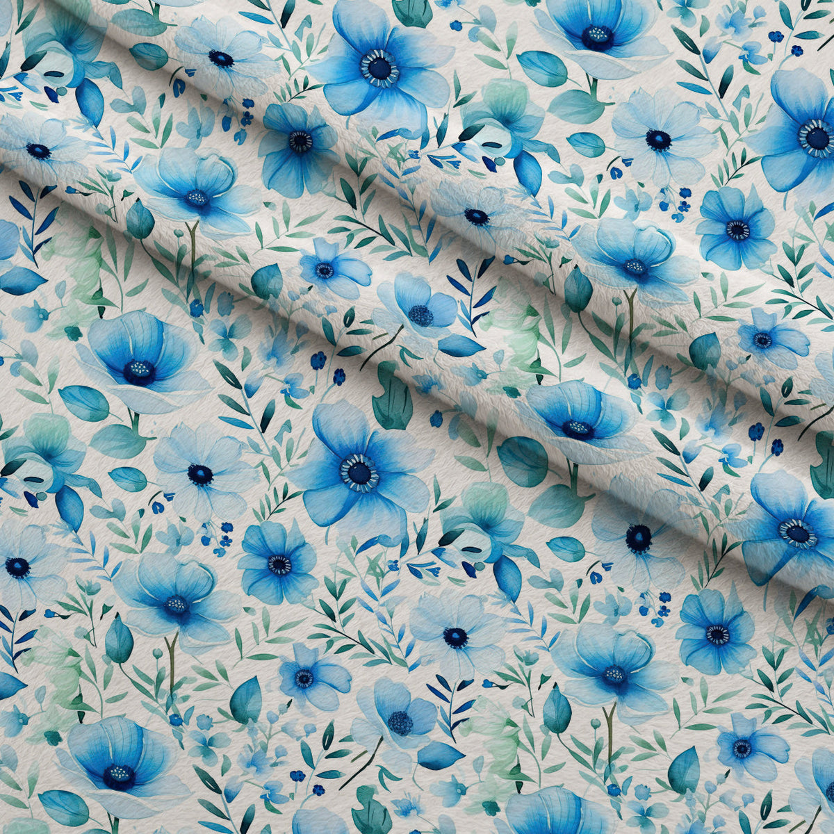 Azure Anemones Pattern 3 Minky Fabric