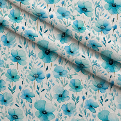 Azure Anemones Pattern 5 Minky Fabric