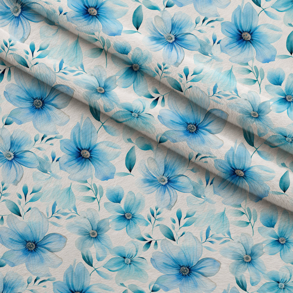 Azure Anemones Pattern 6 Minky Fabric