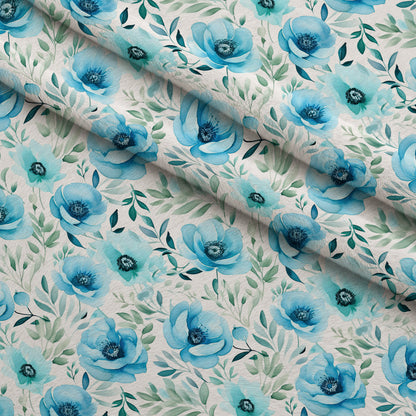 Azure Anemones Pattern 8 Minky Fabric