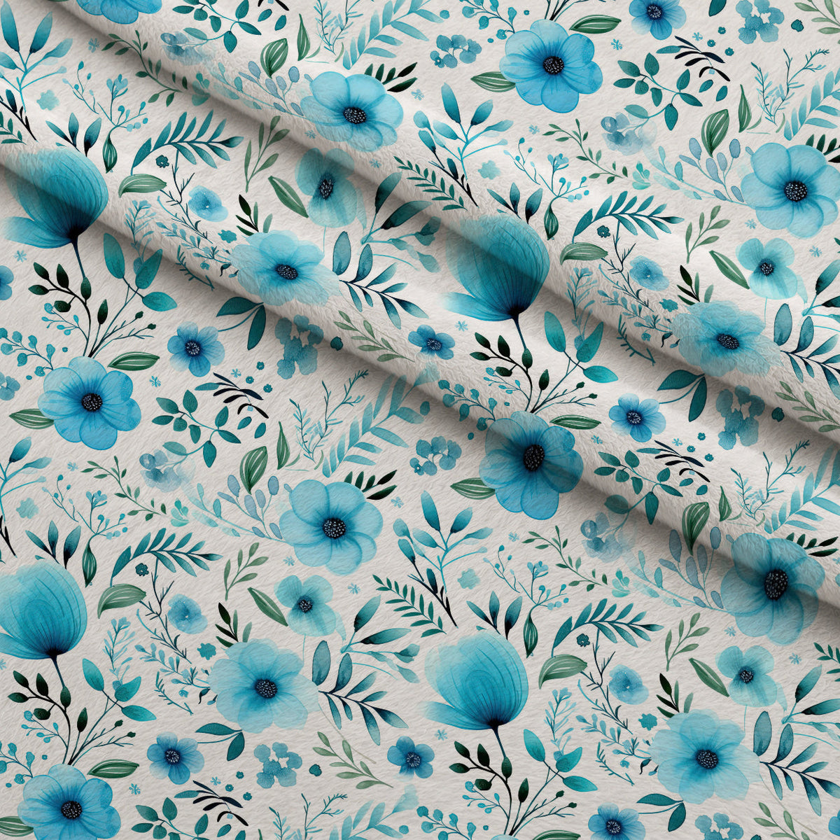 Azure Anemones Pattern 9 Minky Fabric