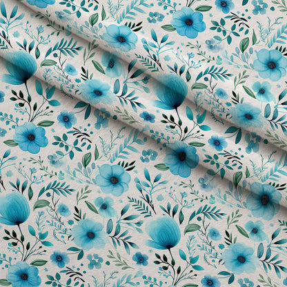 Azure Anemones Pattern 9 Minky Fabric
