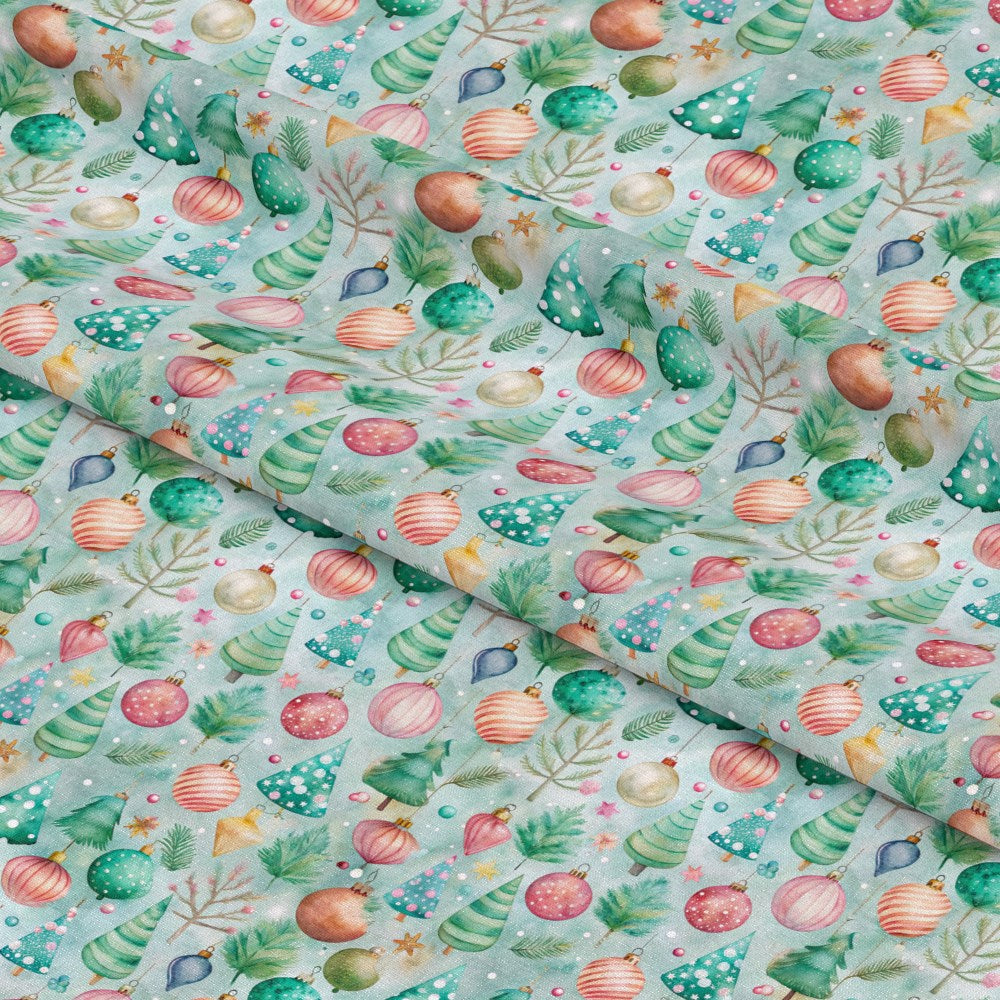 Pastel Christmas Time Pattern 10 Quilting Cotton Fabric