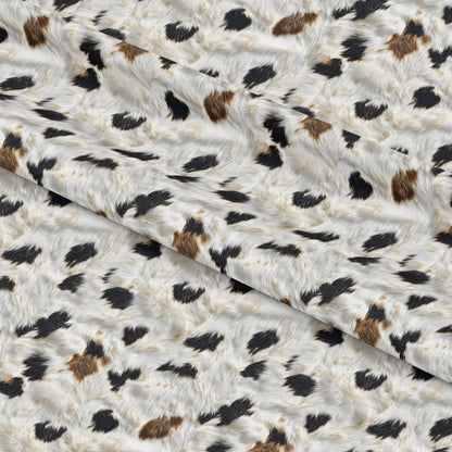 Bold Brown and White Cow Pattern 13 Quilting Cotton Fabric