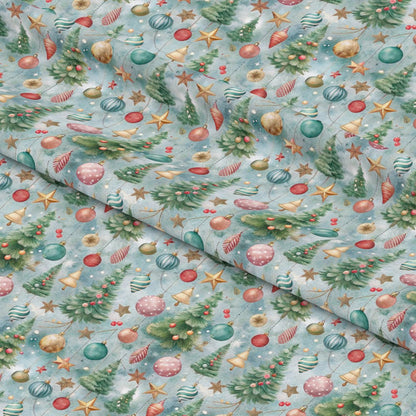 Pastel Christmas Time Pattern 9 Quilting Cotton Fabric