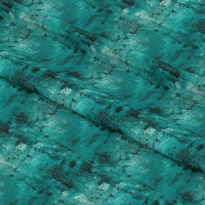 Teal Grunge Pattern 1 Quilting Cotton Fabric