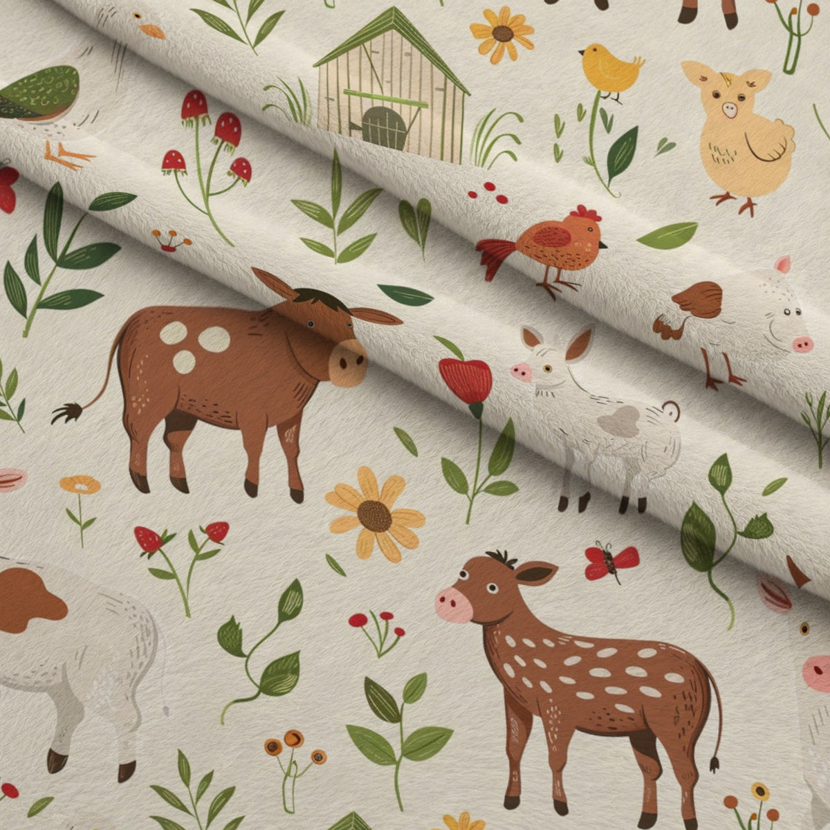 Barnyard Friends Pattern 12 Minky Fabric