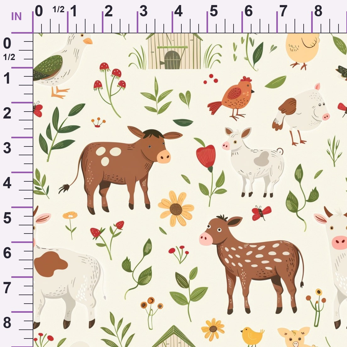 Barnyard Friends Pattern 12 Minky Fabric