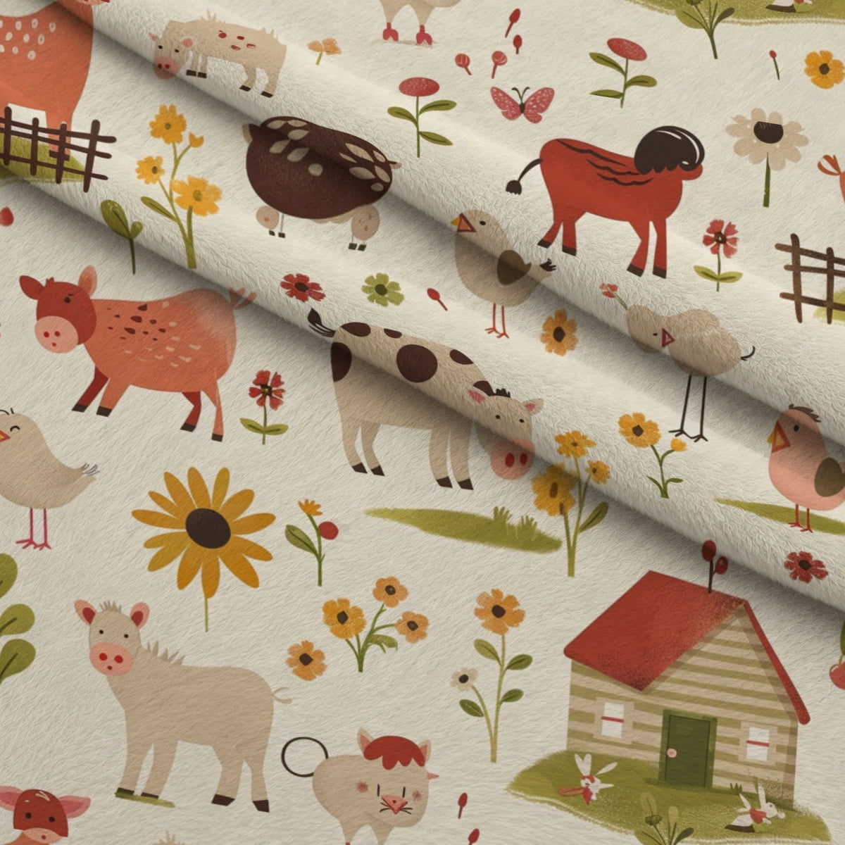 Barnyard Friends Pattern 14 Minky Fabric