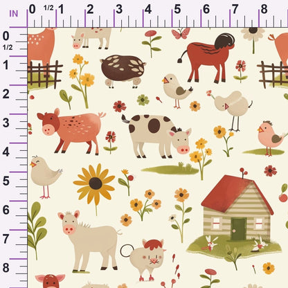 Barnyard Friends Pattern 14 Minky Fabric