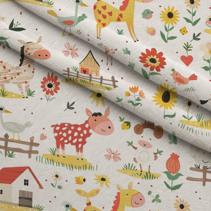 Barnyard Friends Pattern 2 Minky Fabric