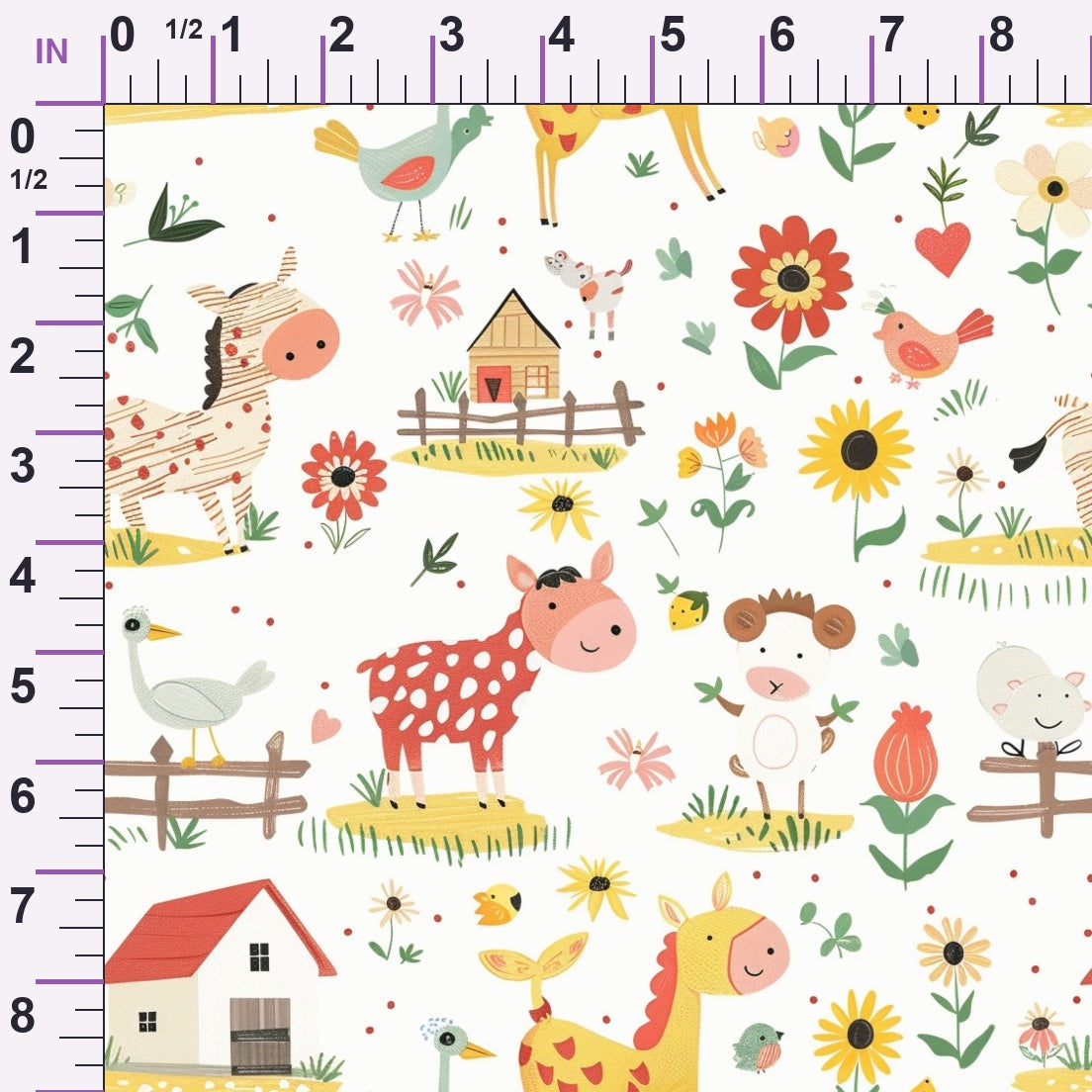 Barnyard Friends Pattern 2 Minky Fabric