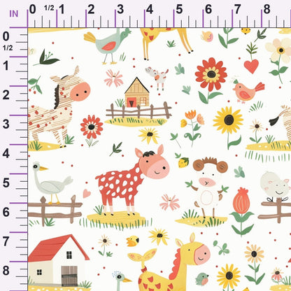 Barnyard Friends Pattern 2 Minky Fabric
