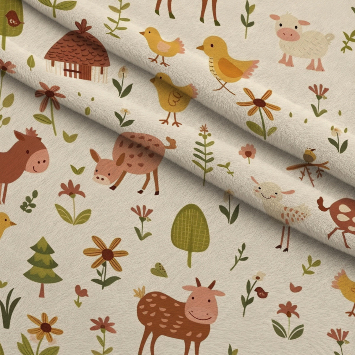 Barnyard Friends Pattern 3 Minky Fabric