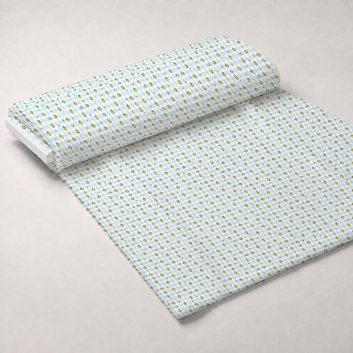 Bathtime Gingham Minky Fabric