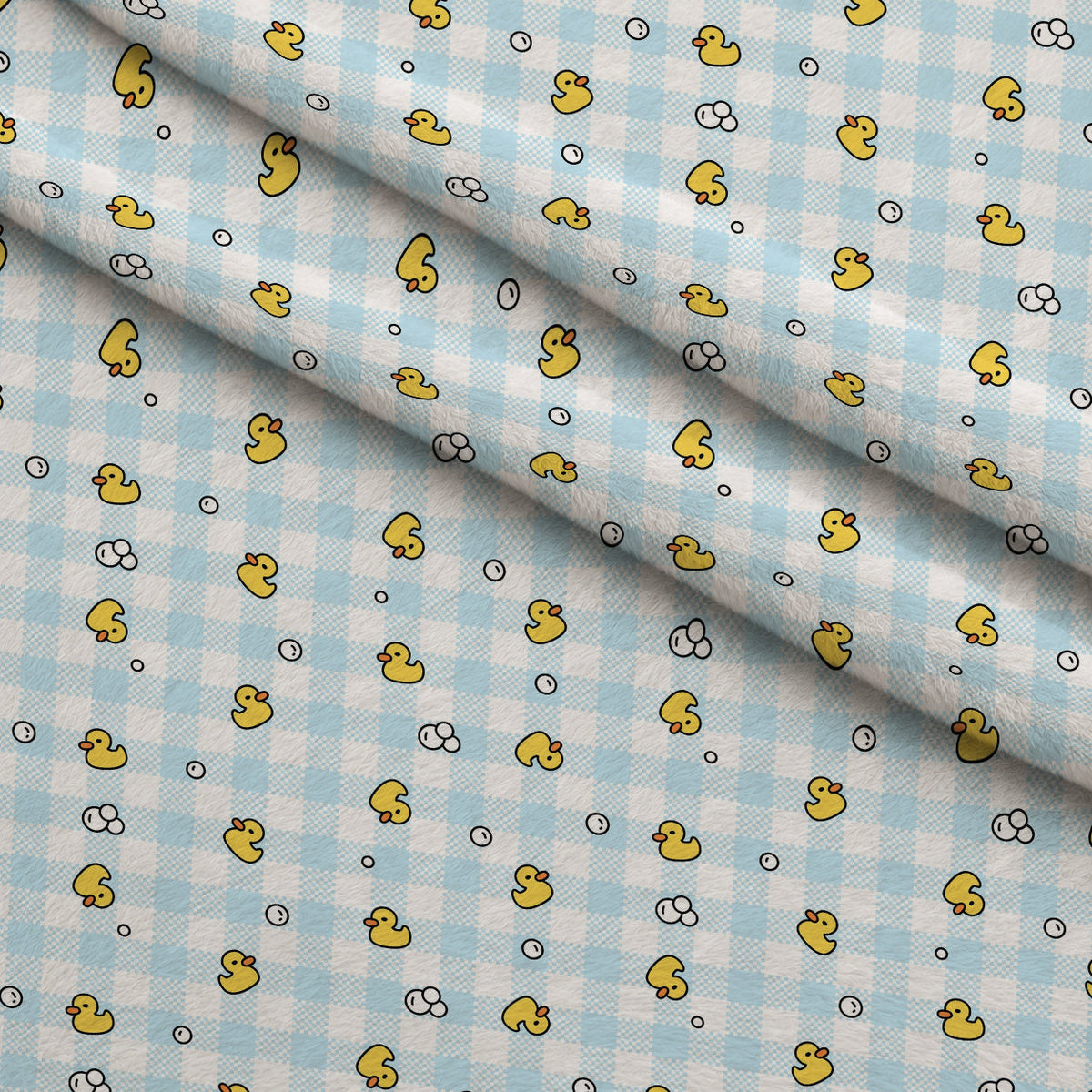 Bathtime Gingham Minky Fabric