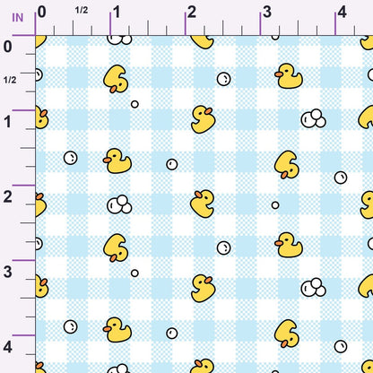 Bathtime Gingham Minky Fabric