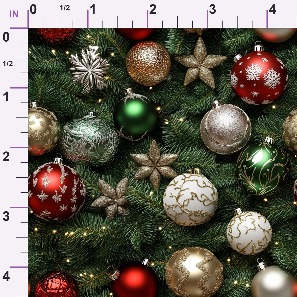 Baubles and Boughs Pattern 1 Minky Fabric