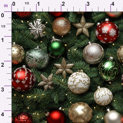 Baubles and Boughs Pattern 1 Minky Fabric