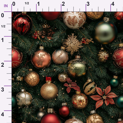 Baubles and Boughs Pattern 4 Minky Fabric