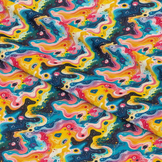 Psychedelic Painting Pattern 4 Quilting Cotton Fabric