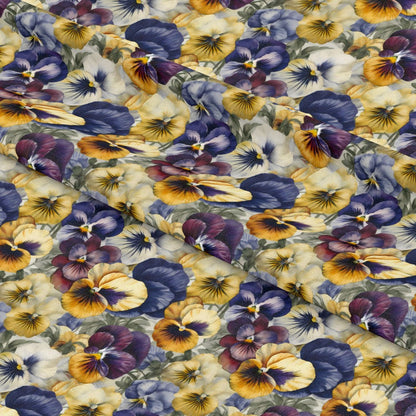 Pansy Flowers Pattern 2 Quilting Cotton Fabric