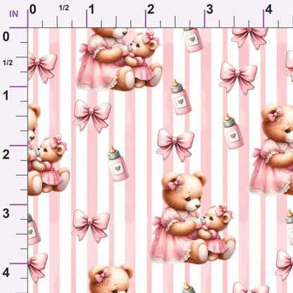 Beary Sweet Party Pattern 1 Minky Fabric