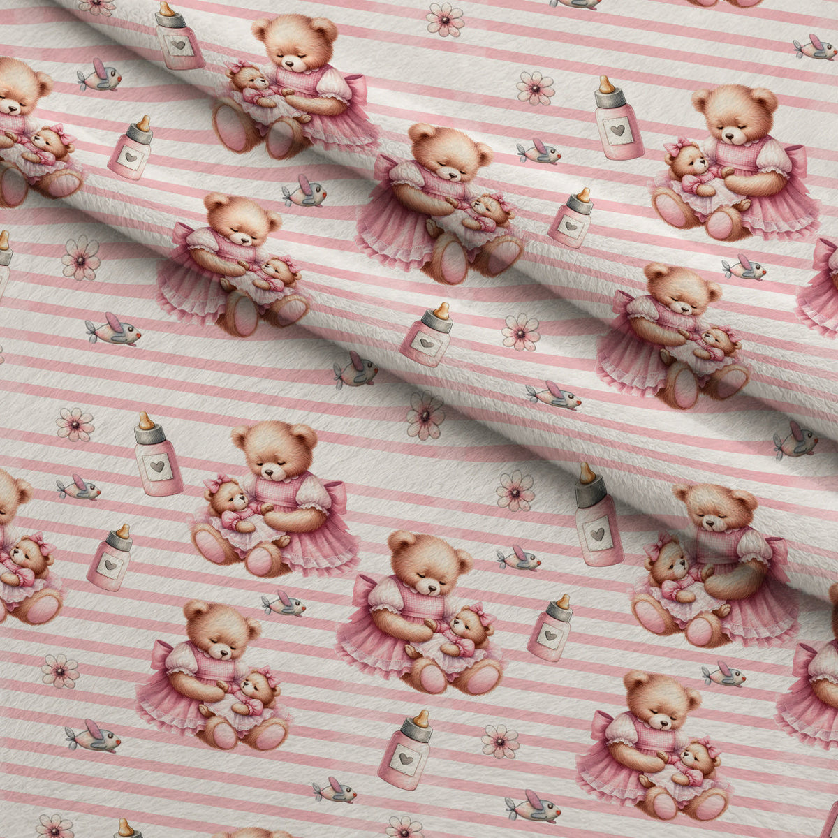 Beary Sweet Party Pattern 3 Minky Fabric