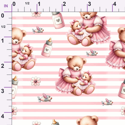 Beary Sweet Party Pattern 3 Minky Fabric