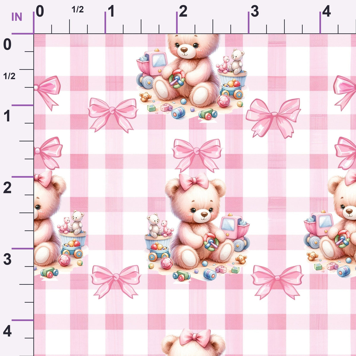 Beary Sweet Party Pattern 4 Minky Fabric