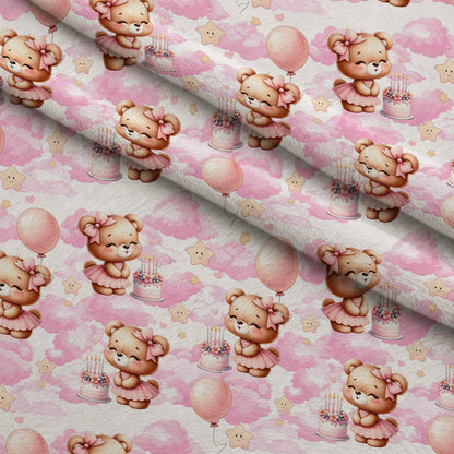 Beary Sweet Party Pattern 9 Minky Fabric