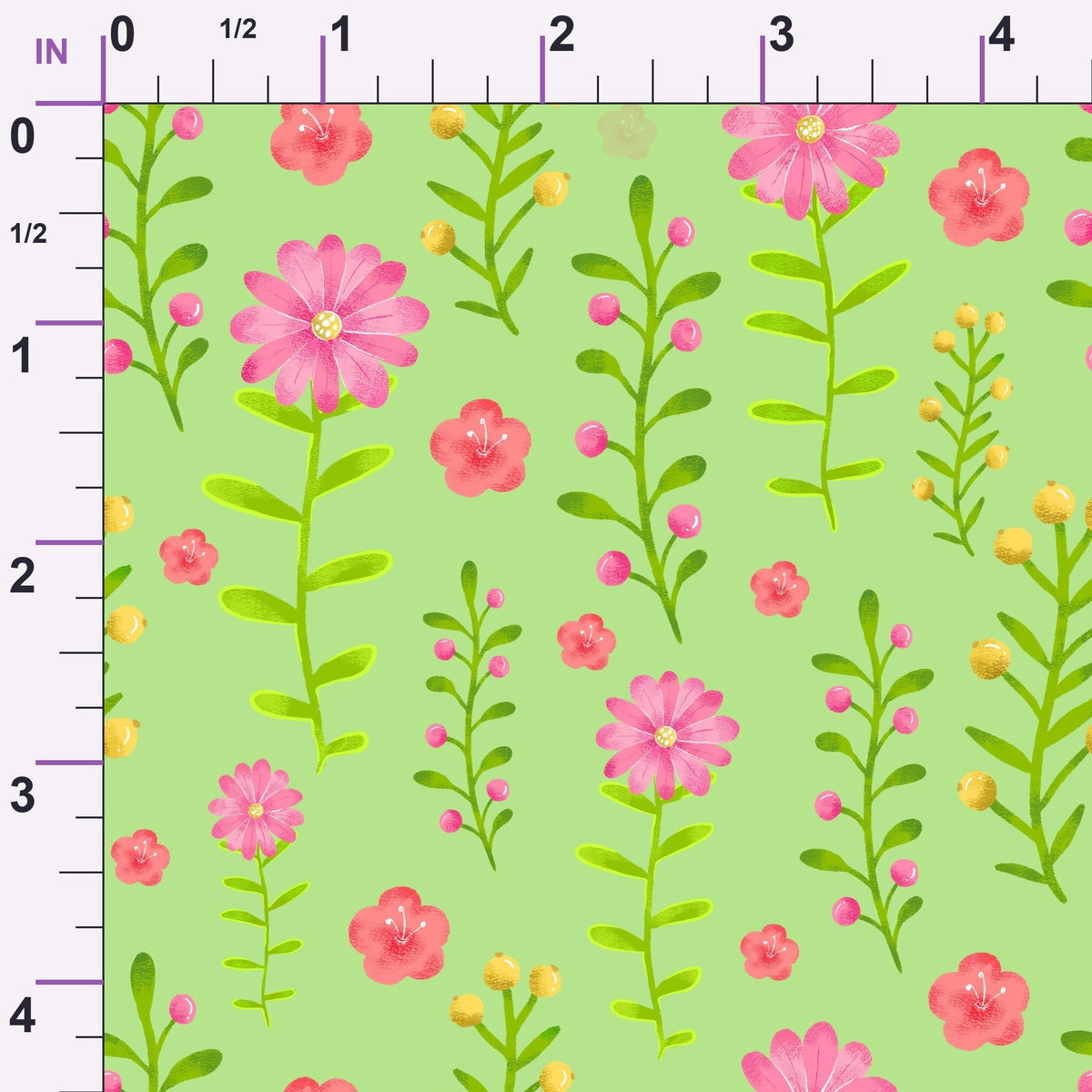 Berry Blossom Meadow Pattern 3 Minky Fabric