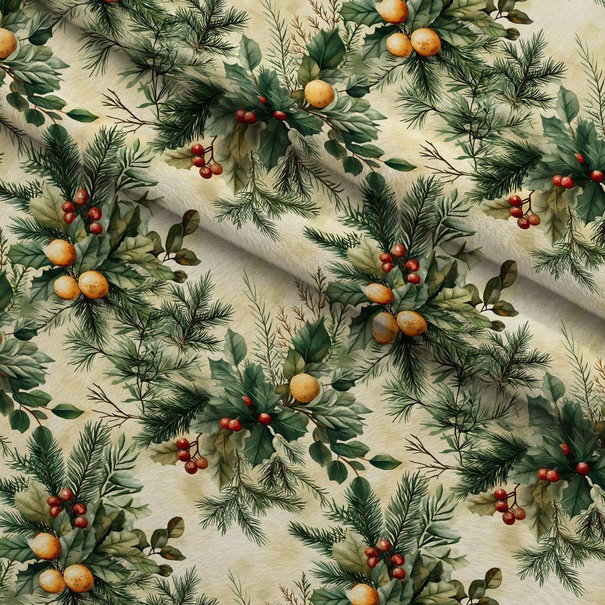 Berry Boughs Pattern 10 Minky Fabric